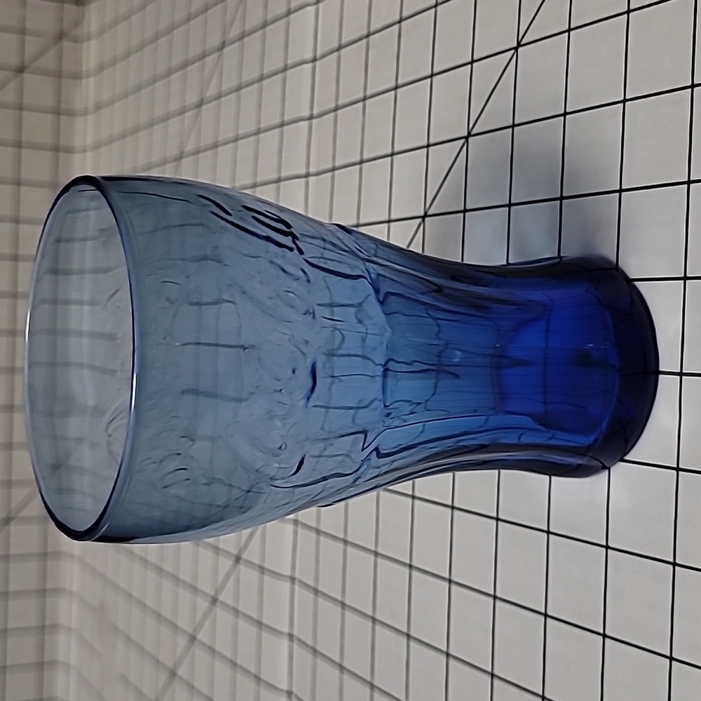 Vintage Libbey Blue Glass COCA COLA Tumbler Drinking Glass USA 16 oz - Preloved‎